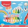 Kép 1/2 - Filctoll készlet, 1- 5 mm, kimosható, vastag, MAPED "Color`Peps Jumbo", 12 különböző szín