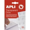 Kép 1/2 - Ragasztókorong, eltávolítható, APLI "Transparent Dots", átlátszó