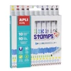 Kép 1/2 - Filctoll készlet, nyomda, APLI "Duo Stamps", 10 különböző szín és minta