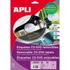 Kép 1/2 - Etikett, CD/DVD, A4, matt, eltávolítható, APLI