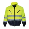 Kép 2/7 - Munkavédelmi kabát, jól láthatósági, 3 az 1-ben, L méret " Hi-Vis", sárga-tengerészkék