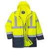 Kép 5/7 - Munkavédelmi kabát, jól láthatósági, 3 az 1-ben, L méret " Hi-Vis", sárga-tengerészkék