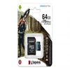 Kép 1/2 - Memóriakártya, microSDXC, 64GB, C10/UHS-I/U3/V30/A2, adapter, KINGSTON "Canvas Go! Plus"