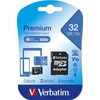 Kép 1/2 - Memóriakártya, microSDHC, 32GB, CL10/U1, 90/10 MB/s, adapter, VERBATIM "Premium"