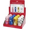 Kép 1/2 - Hegyező, egylyukú, tartályos, radírral, display, FABER-CASTELL "Faces", vegyes minták