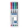 Kép 1/3 - Alkoholmentes marker készlet, OHP, 0,6 mm, STAEDTLER "Lumocolor 316 F", 4 különböző szín