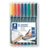 Kép 1/4 - Alkoholos marker készlet, OHP, 0,6 mm, STAEDTLER "Lumocolor 318 F", 8 különböző szín