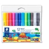 Kép 1/3 - Filctoll készlet, 3 mm, háromszögletű, kimosható, STAEDTLER "Noris® jumbo 328-B", 12 különböző szín