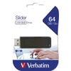 Kép 1/3 - Pendrive, 64GB, USB 2.0, VERBATIM "Slider", fekete