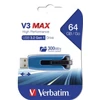 Kép 1/4 - Pendrive, 64GB, USB 3.2, 175/80 MB/s, VERBATIM "V3 MAX", kék-fekete