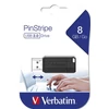 Kép 1/4 - Pendrive, 8GB, USB 2.0, 10/4MB/sec, VERBATIM "PinStripe", fekete