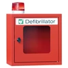 Kép 2/2 - Defibrillátor szekrény riasztó funkcióval + lámpa, betekintő + forgózárral, 9 V elemmel, SZxMxM 400x220x490 mm, RAL 3000