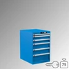Kép 1/2 - Fiókos szekrény, teherbírás/fiók: 75 kg, 6 fiók: 1x50, 2x100, 2x150, 1x200 mm, hengerzár, SZxMxM 564x725x850 mm, RAL 5012