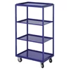 Kép 1/2 - Mellé állítható alkatrész tárolókocsi, Sz x Mé x M: 700x485x 1315 mm, 2/2 db egyenes/ferde polc, 8 db GR.2 méretű sárga doboz