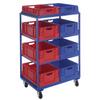 Kép 2/2 - Mellé állítható alkatrész tárolókocsi, Sz x Mé x M: 860x605x1315 mm, 2/2 db egyenes/ferde polc