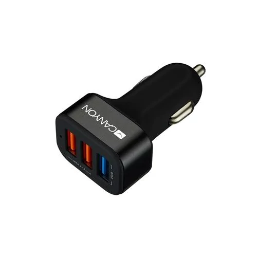 Autós töltő, 3xUSB, QC 3.0, 2,1A, CANYON "C-07"