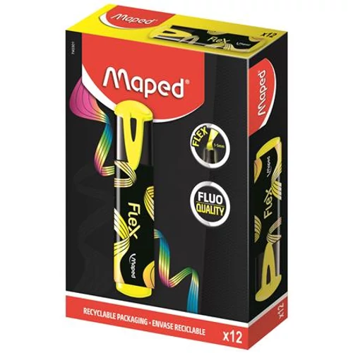 Szövegkiemelő, 1-5 mm, MAPED "Fluo Peps Flex", sárga