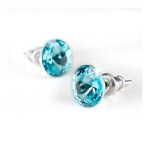 Fülbevaló, light türkíz SWAROVSKI® kristállyal, csúcsos, 8mm, ART CRYSTELLA®