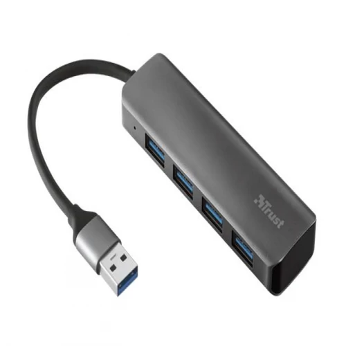 USB elosztó-HUB, 4 port, alumínium, USB 3.2 Gen 1, TRUST "Halyx"