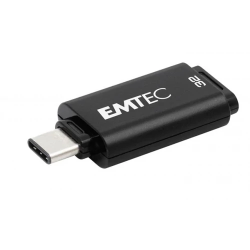 Pendrive, 32GB, USB-C 3.2, EMTEC "D400 Type-C", fekete