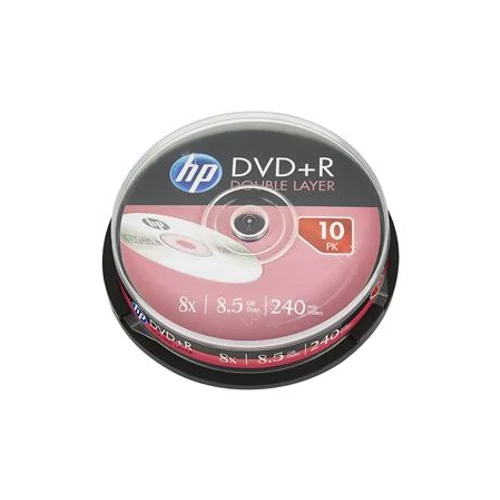 DVD+R lemez, kétrétegű, 8,5GB, 8x, 10 db, hengeren, HP