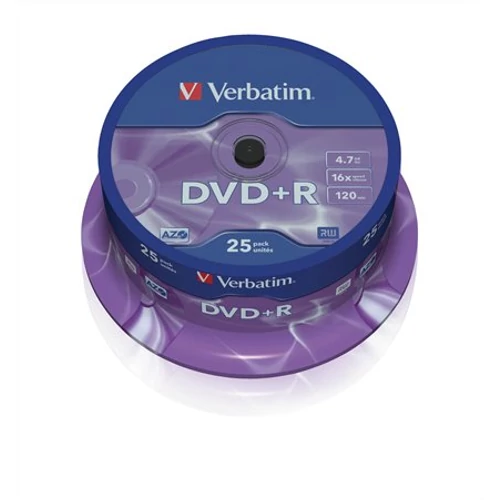 DVD-R lemez, AZO, 4,7GB, 16x, 25 db, hengeren, VERBATIM