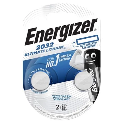 Gombelem, lítium, CR2032, 2 db, ENERGIZER "Ultimate"