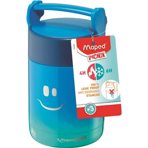 Duplafalú ételtartó, 350 ml, rozsdamentes acél, MAPED  "Concept Kids", kék
