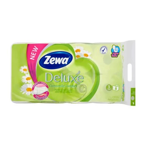 Toalettpapír, 3 rétegű, 8 tekercses, ZEWA "Deluxe, kamilla