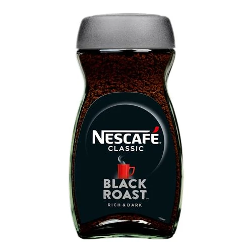 Instant kávé, 200 g, üveges, NESCAFÉ "Black Roast"