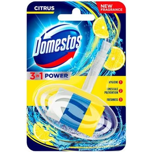 WC frissítő rúd, illatgéllel, 40 g, DOMESTOS "3 in 1", citrus