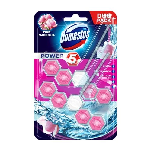 WC fertőtlenítő, 2 db-os ,DOMESTOS "Power 5", pink magnólia