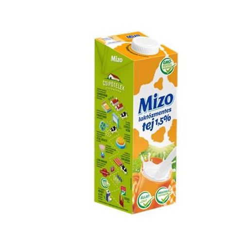 Tartós tej, dobozos, laktózmentes, 1 l, MIZO