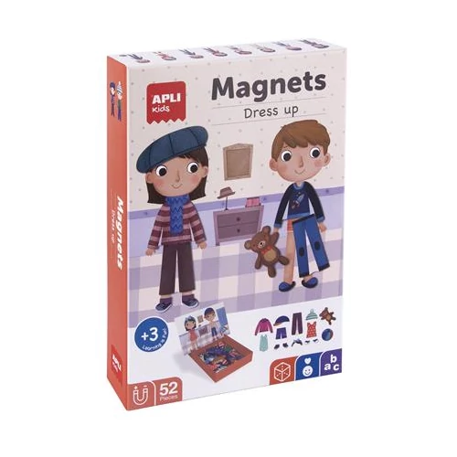 Mágneses készségfejlesztő készlet, 40 db, APLI "Kids", öltözködés