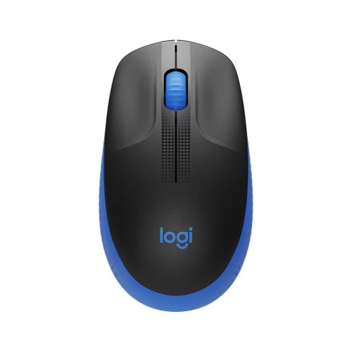 Egér, vezeték nélküli, optikai, USB, LOGITECH, "M190", kék