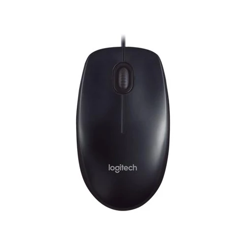 Egér, vezetékes, optikai, normál méret, USB, LOGITECH "M90", fekete