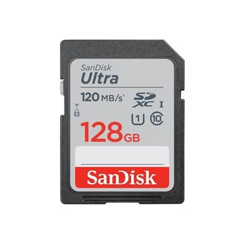 Memóriakártya, SDXC, 128 GB, CL10/UHS-I, 120 Mb/s, SANDISK "Ultra"