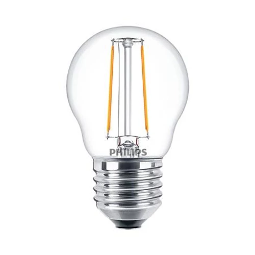 LED izzó, E27, kisgömb, P45, 2W, 250lm, 2700K, PHILIPS "CorePro"