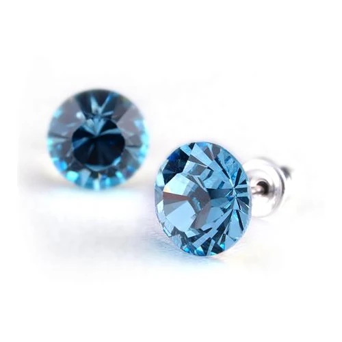 Fülbevaló, aquakék SWAROVSKI® kristállyal, 8mm, ART CRYSTELLA®