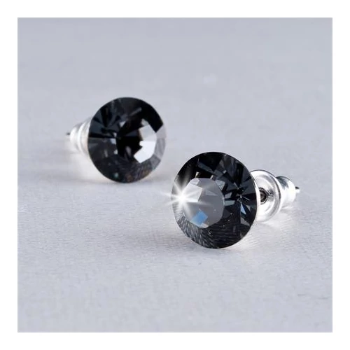 Fülbevaló, Black Diamond SWAROVSKI® kristállyal, 8mm, ART CRYSTELLA®