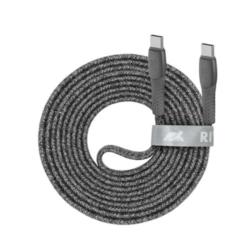 USB kábel, USB-C - USB-C, 2,1 m, RIVACASE "PS6105 GR21", szürke