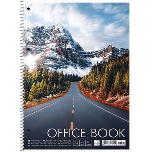 Spirálfüzet, A4+, kockás, 80 lap, SHKOLYARYK "Office book", vegyes