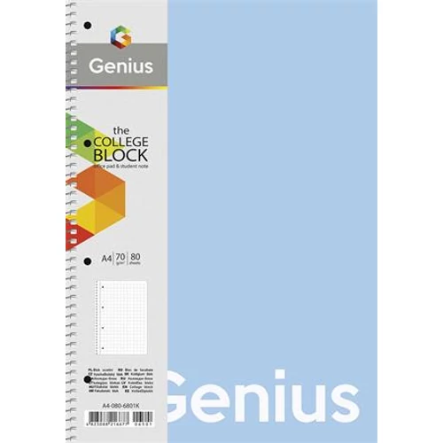 Spirálfüzet, vonalas, A4, 80 lap, PP borító, SHKOLYARYK "Genius Pastel", vegyes