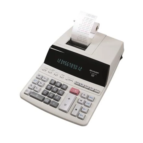Számológép, szalagos, 12 számjegy, 2 színű nyomtató, SHARP "EL-2607PGGYSE"