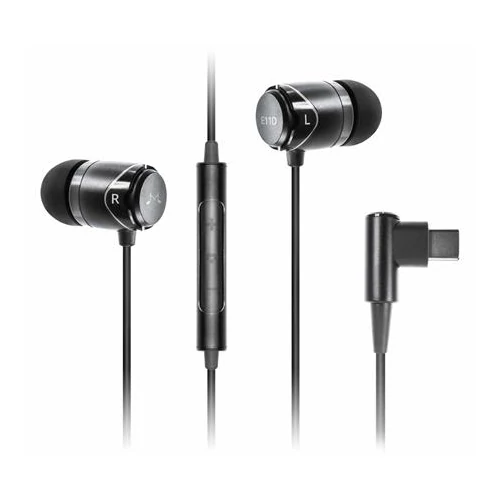 Fülhallgató, mikrofon, hangerőszabályzó, USB-C, SOUNDMAGIC "E11D", fekete