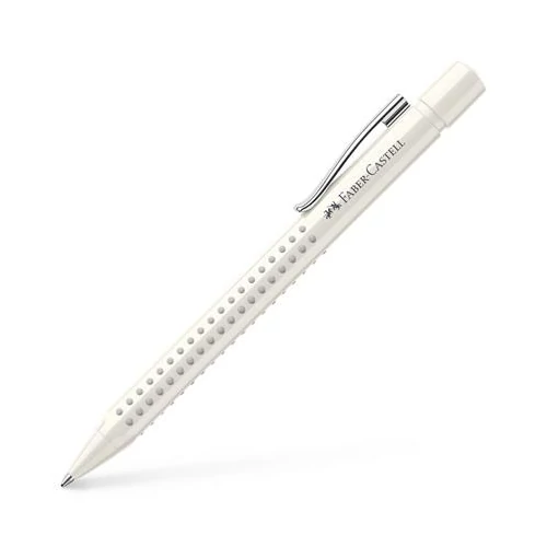 Golyóstoll, 0,5 mm,  nyomógombos, fehér tolltest, FABER-CASTELLG "Grip 2010-M", kék