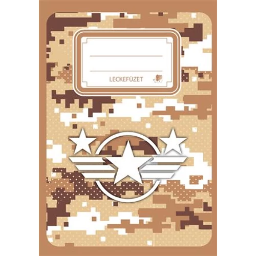Füzet, tűzött, A5, lecke, 34 lap, ICO "Military"