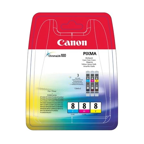 CLI-8KIT Tintapatron multipack Pixma iP3500, 4200 nyomtatókhoz, CANON, c+m+y, 3*13ml