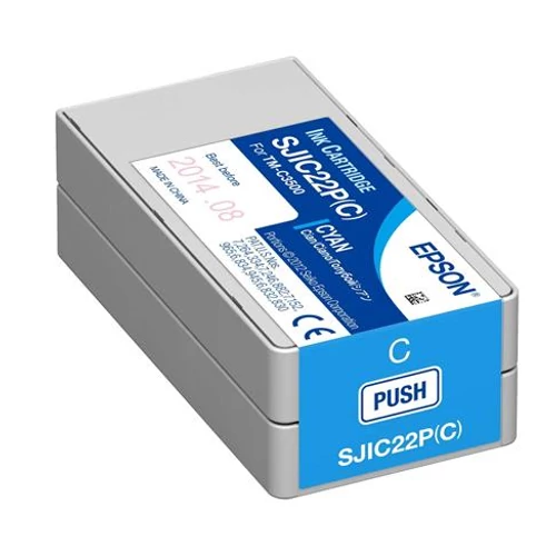S020602 Tintapatron Colorworks C3500 nyomtatóhoz, EPSON, cián, 32,5 ml