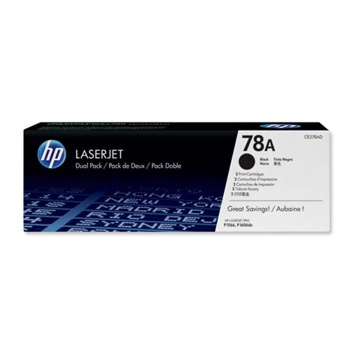 CE278A Lézertoner LaserJet P1566, P1606 nyomtatókhoz, HP 78A, fekete, 2,1k